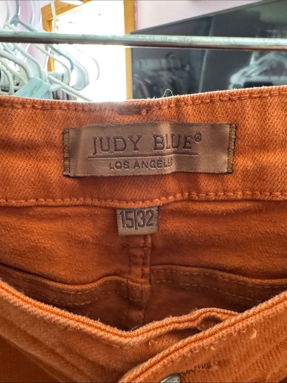 Judy Blue Texas Longhorn Orange Wide Leg High Rise Jeans 15/32 JB88498C Like New - Picture 5 of 7